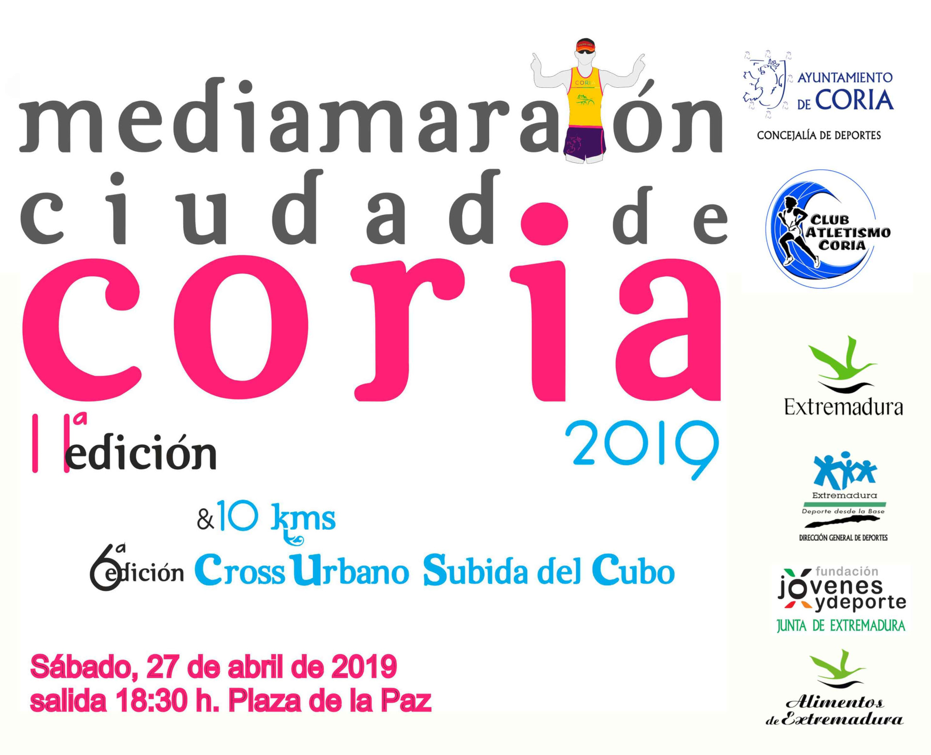 Apertura de inscripciones para participar en la XI Media Maratón «Ciudad de Coria» y del VI Cross Urbano «Subida del Cubo»