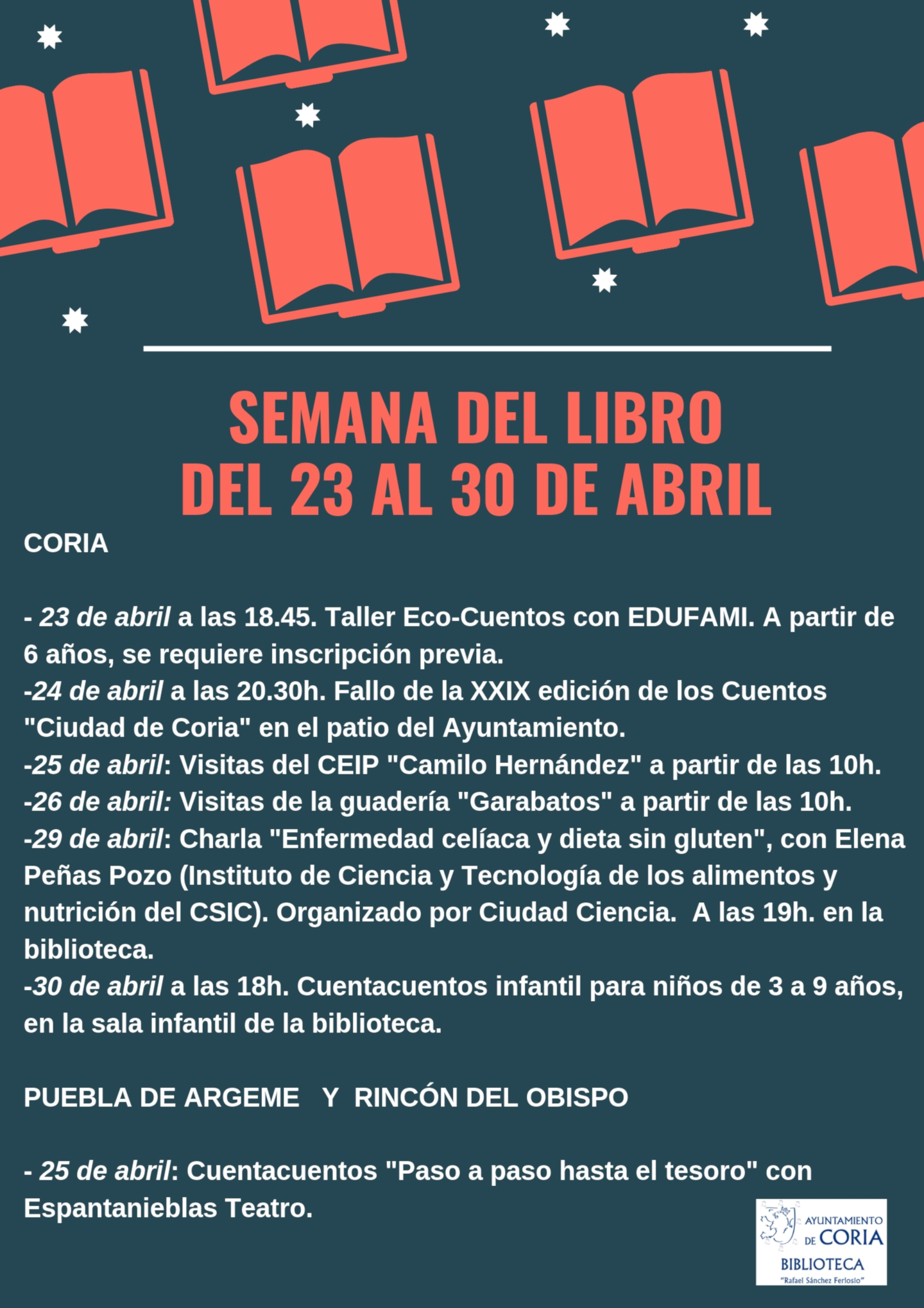 La Biblioteca Municipal «Rafael Sánchez Ferlosio» celebra el Día del Libro con varias actividades