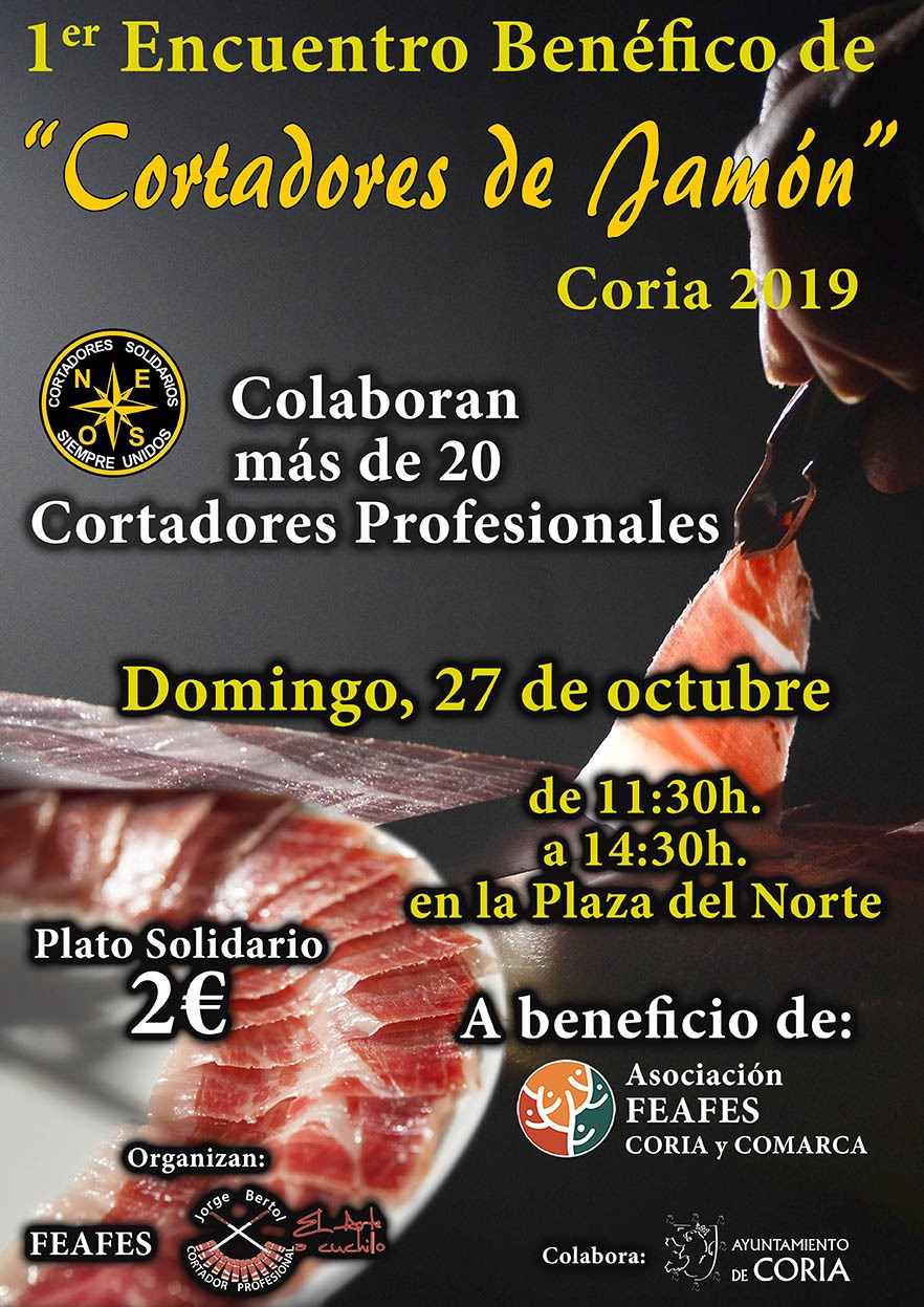 I  Encuentro Solidario benéfico de cortadores de jamon a beneficio de  Feafes  Coria  y Comarca
