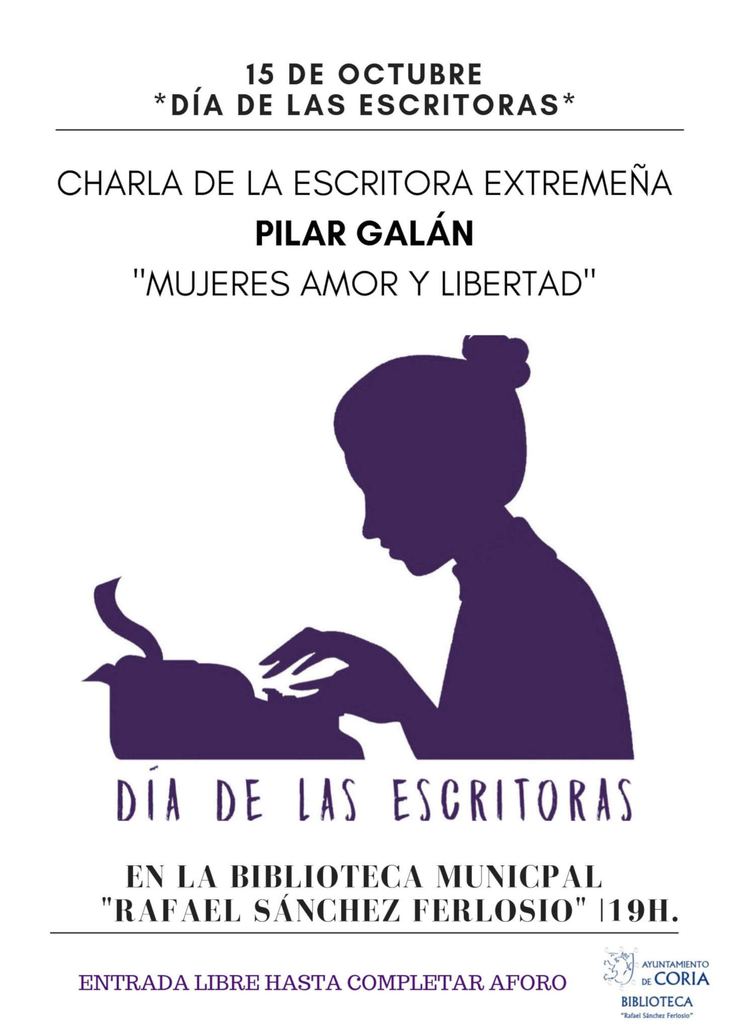 La Biblioteca Municipal «Rafael Sánchez Ferlosio» organiza el Día de las Escritoras con la escritora extremeña, Pilar Galán