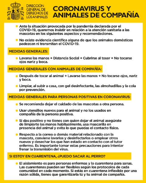 Circular 5/2020 – Información Animales de compañía-Estado de Alarma