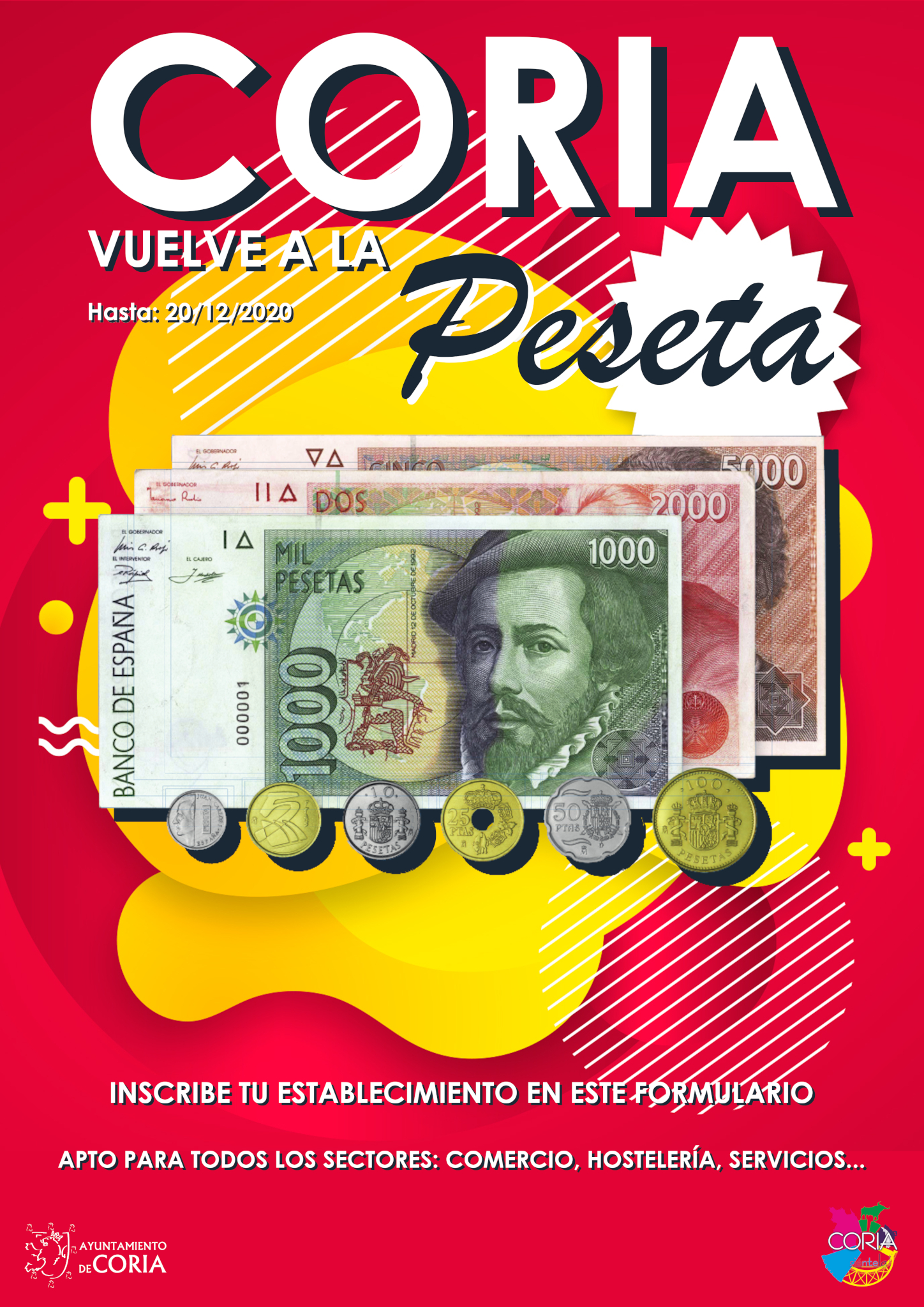 «Coria vuelve a la peseta», campaña para poder comprar en pesetas en nuestra ciudad