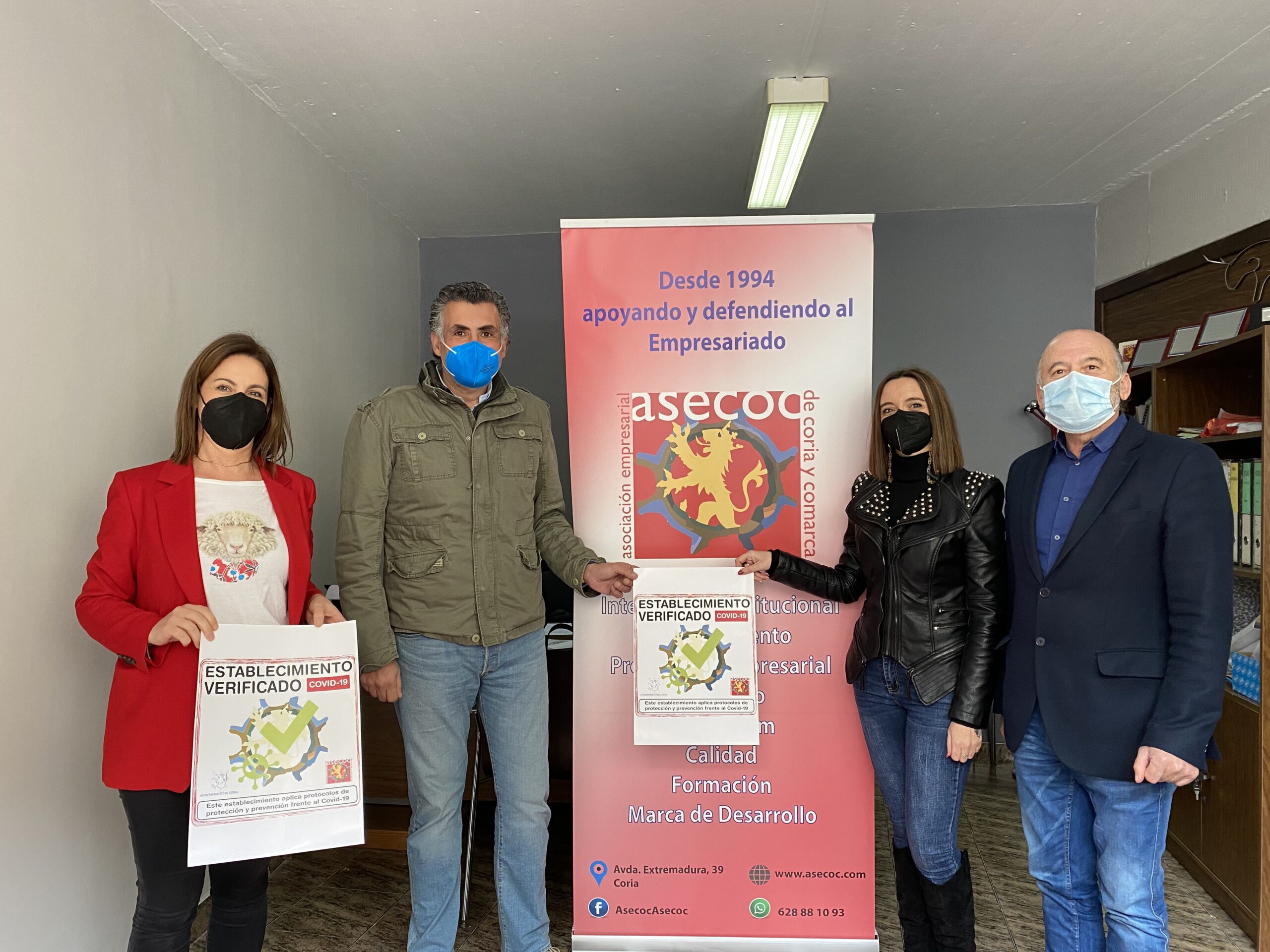 ASECOC junto a la colaboración del Ayuntamiento de Coria crea un sello de calidad que acredita el buen funcionamiento del protocolo de seguridad en las empresas caurienses