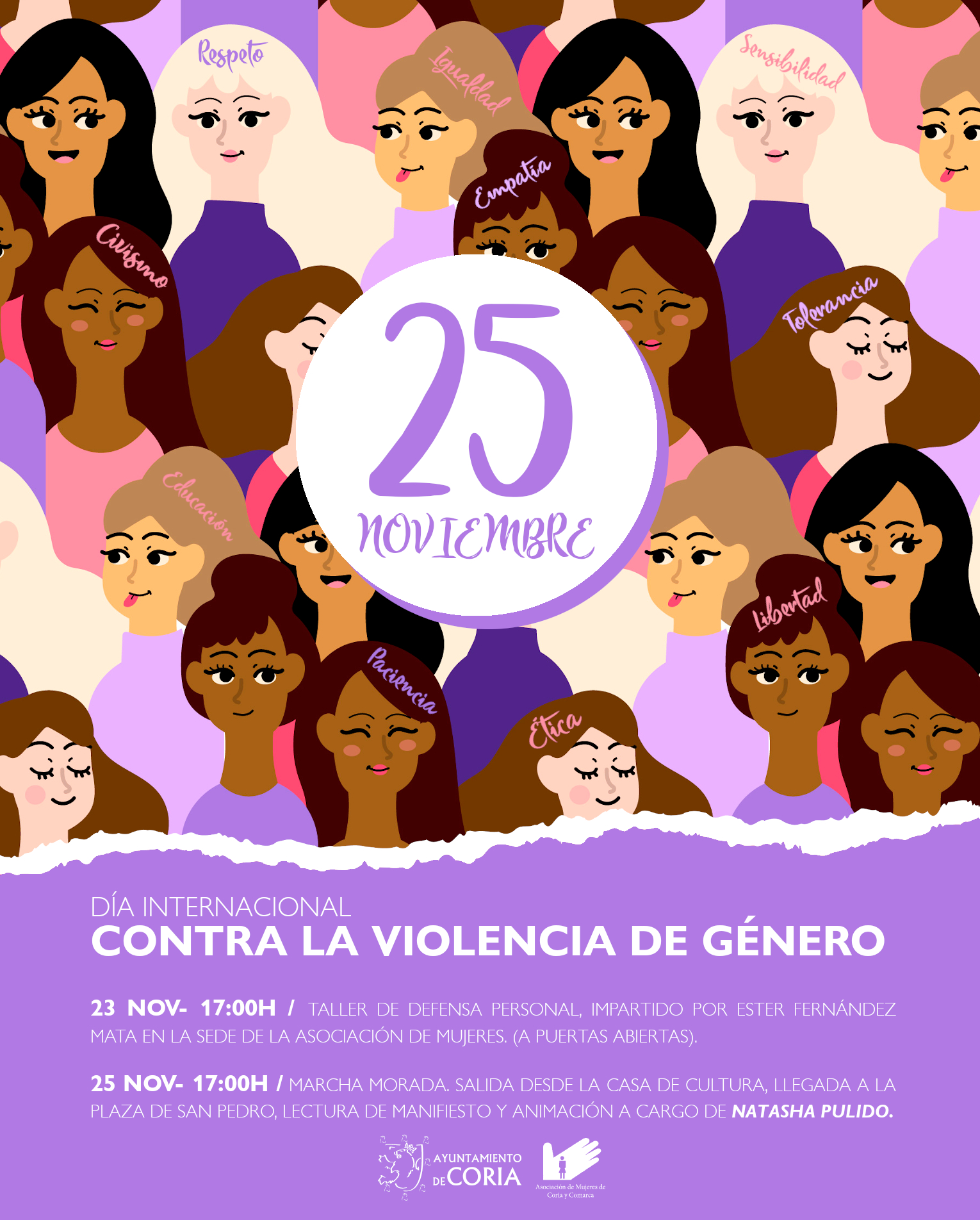La Asociación de Mujeres de Coria organiza diversos actos para conmemorar el Día Internacional de la Eliminación de la Violencia contra la Mujer