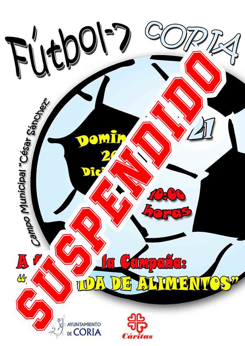 Se suspende la IX Convivencia de Fútbol-7 “Campaña de Recogida de Alimentos”