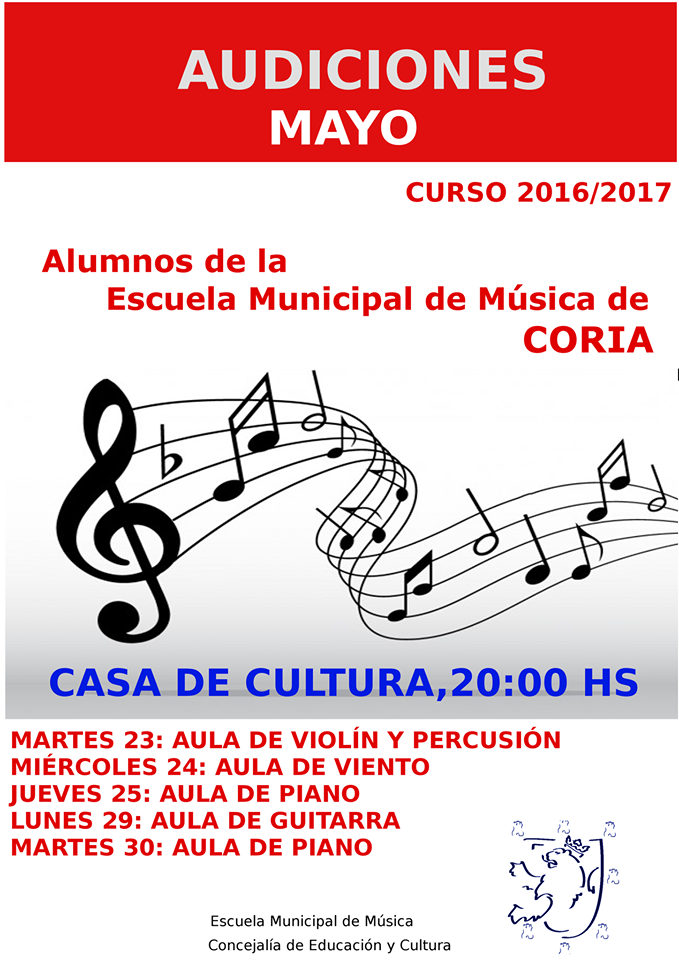 Audiciones de los alumnos de la Escuela Municipal de Música de Coria