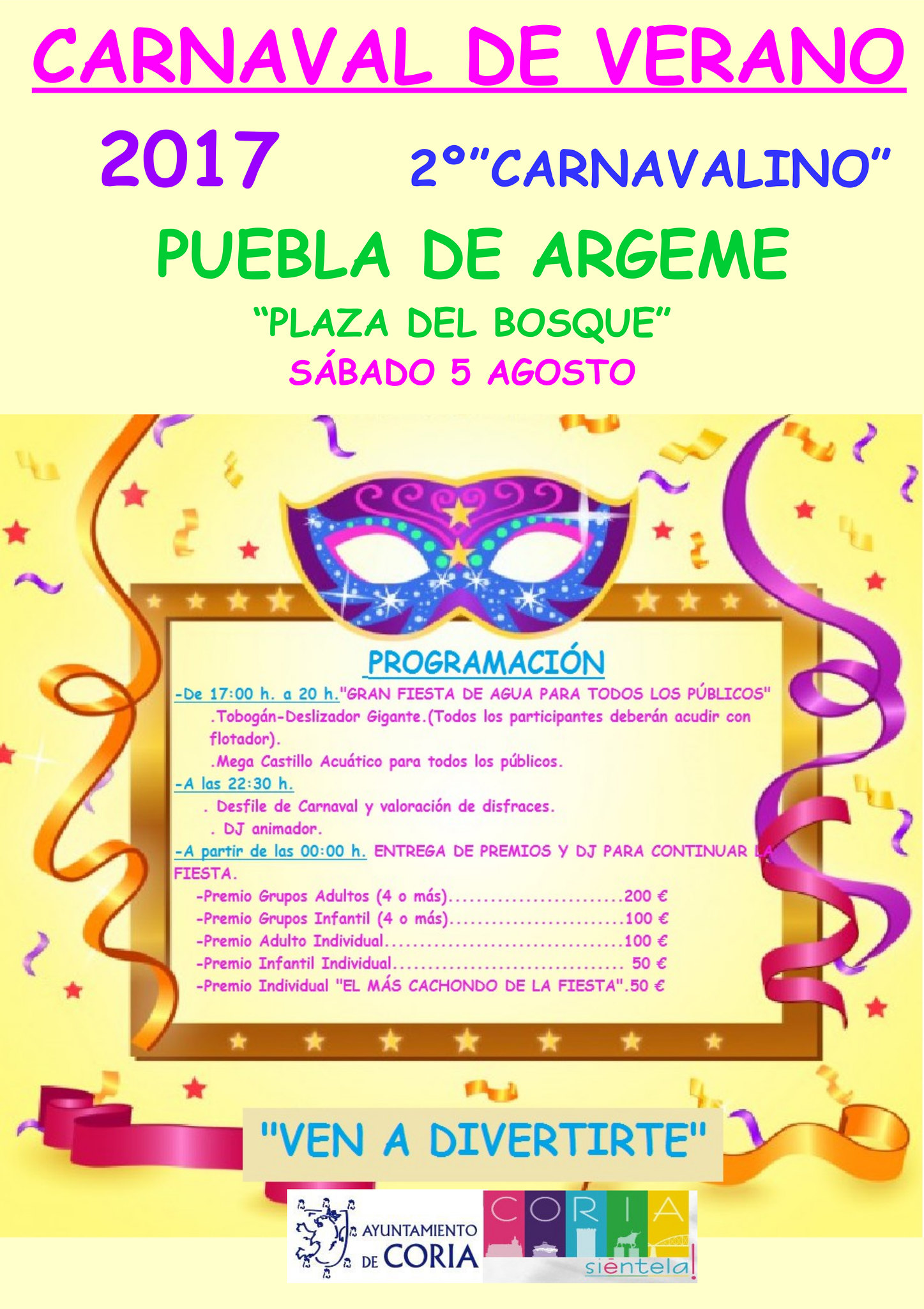 Puebla de Argeme organiza su carnaval de verano