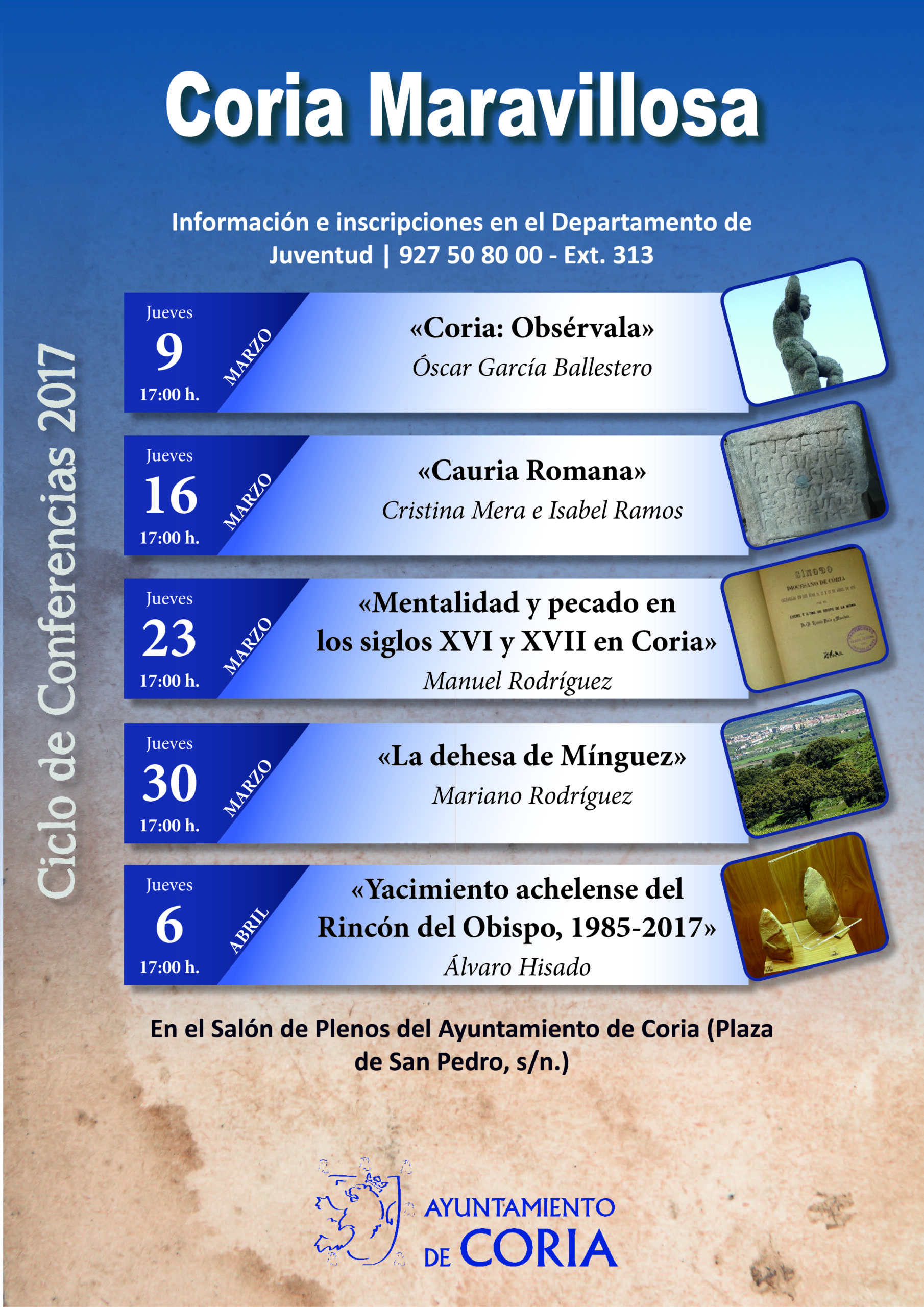 Coria Maravillosa 2017 comenzará sus conferencias el jueves 9 de marzo