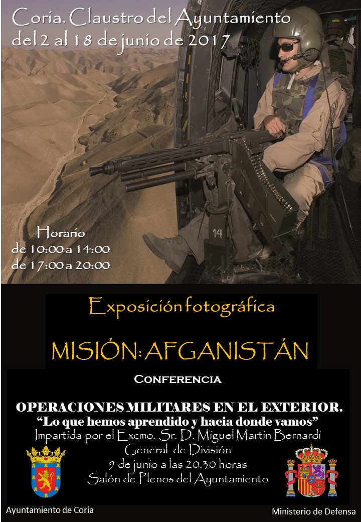 «Misión Afganistán» exposición que puede visitarse en el Ayuntamiento de Coria