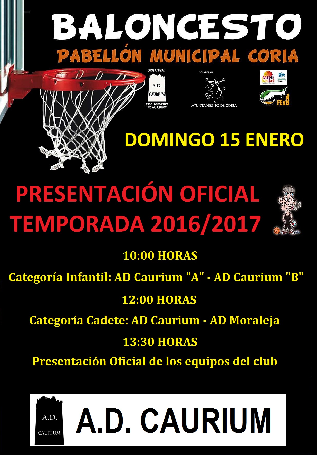 Presentación Oficial, este domingo, de los equipos de la Asociación Deportiva CAURIUM