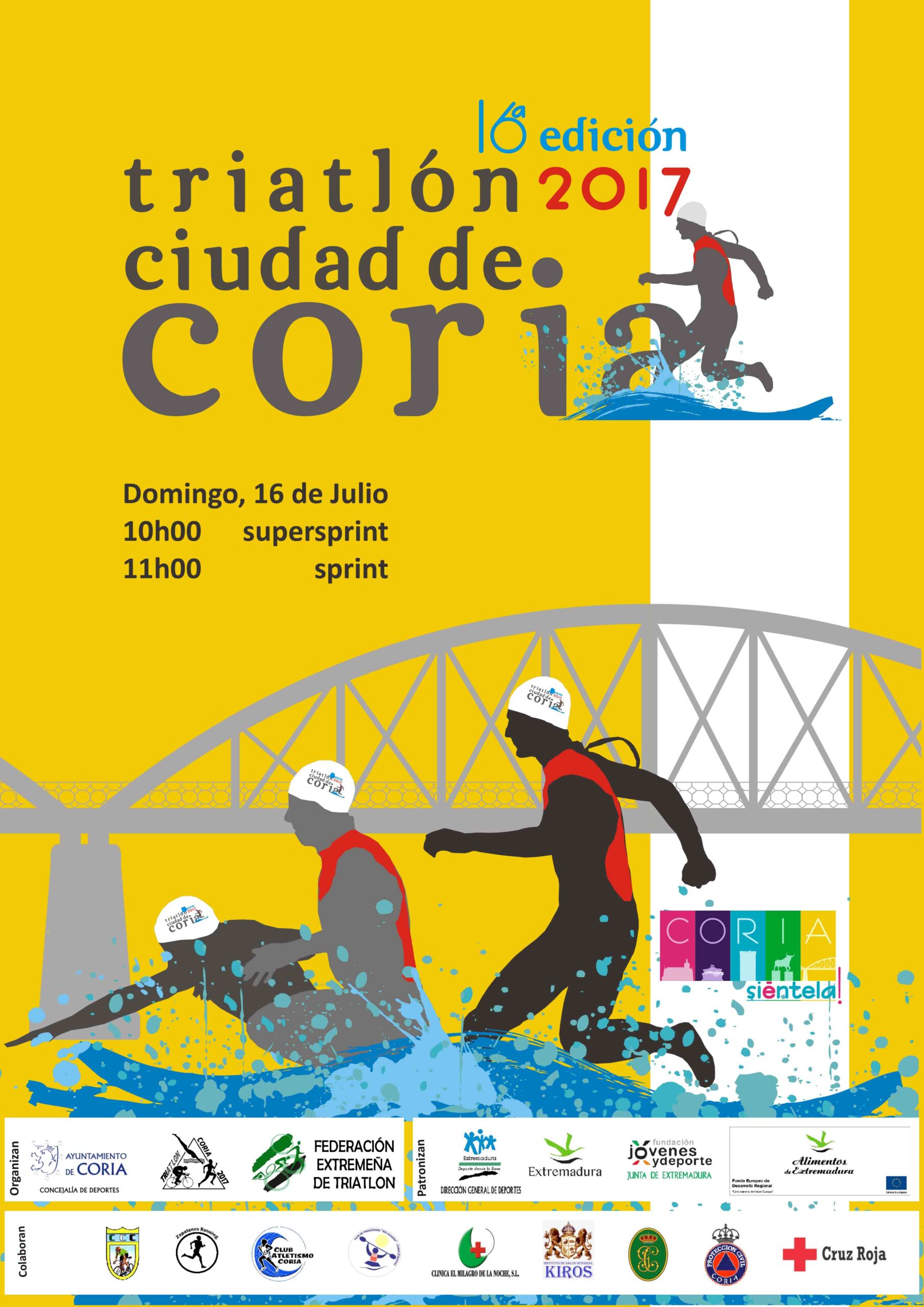La XVI edición del Triatlón «Ciudad de Coria» se celebrará el 16 de julio de 2017