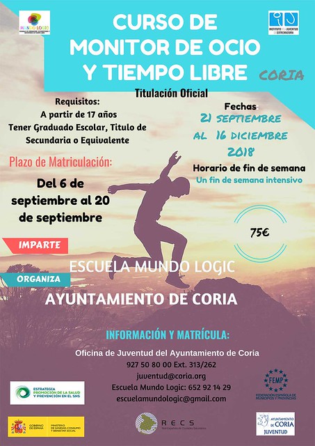 Curso de Monitor/a de Ocio y Tiempo Libre en Coria