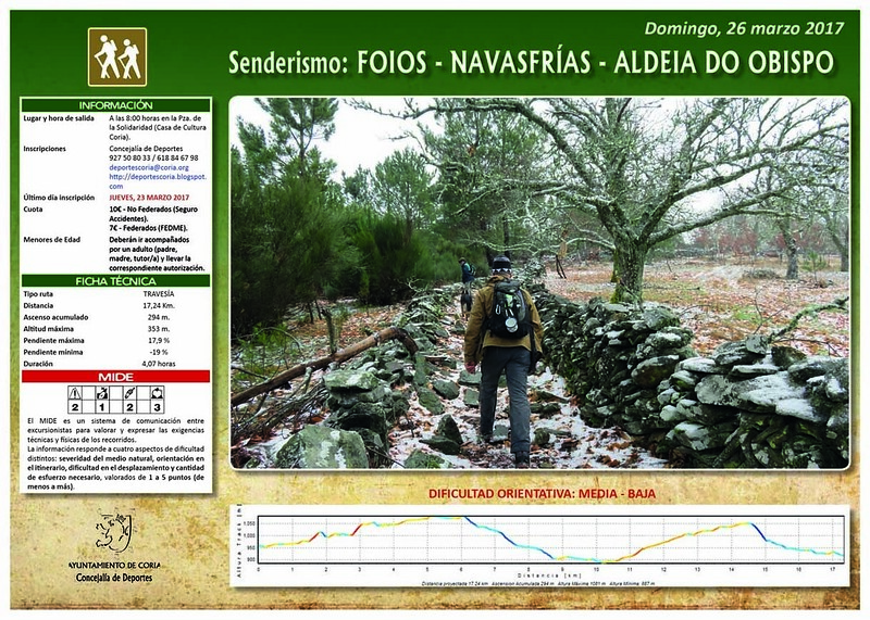 Ruta Senderista: Foios  – Navasfrias – Aldeia do Obispo.