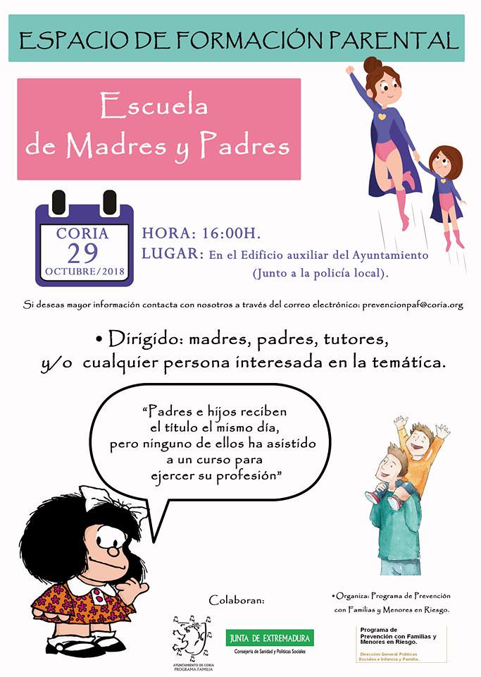El día 29 de octubre comienzan las actividades desde el Programa de Prevención dirigido a familias y menores en situación de riesgo