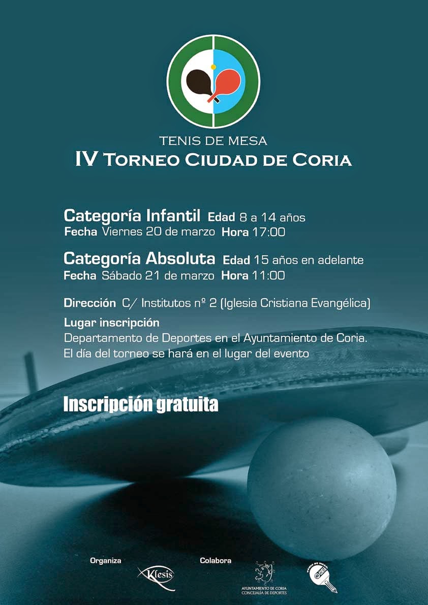4º Torneo Tenis de Mesa «Ciudad de Coria»