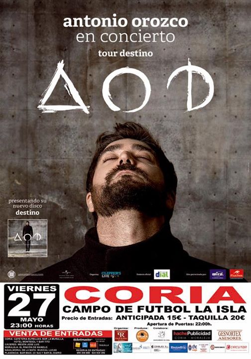 Cambio de fecha del concierto de Antonio Orozco