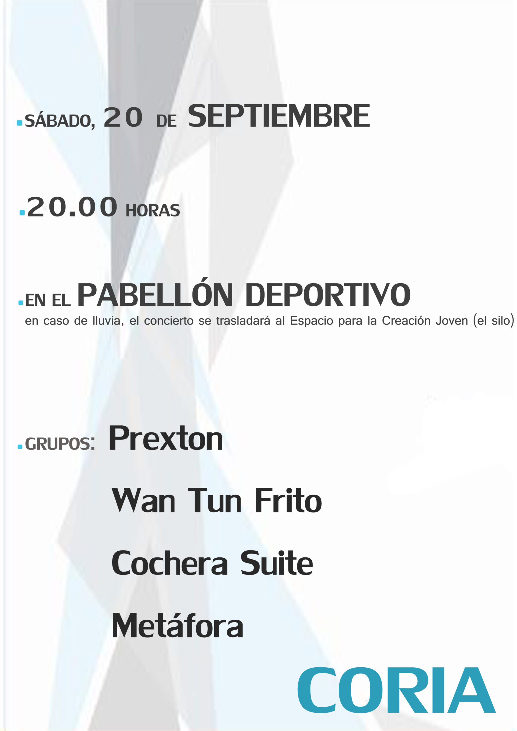 La final del Concurso de Música Joven llega a Coria el 20 de septiembre con conciertos en directo