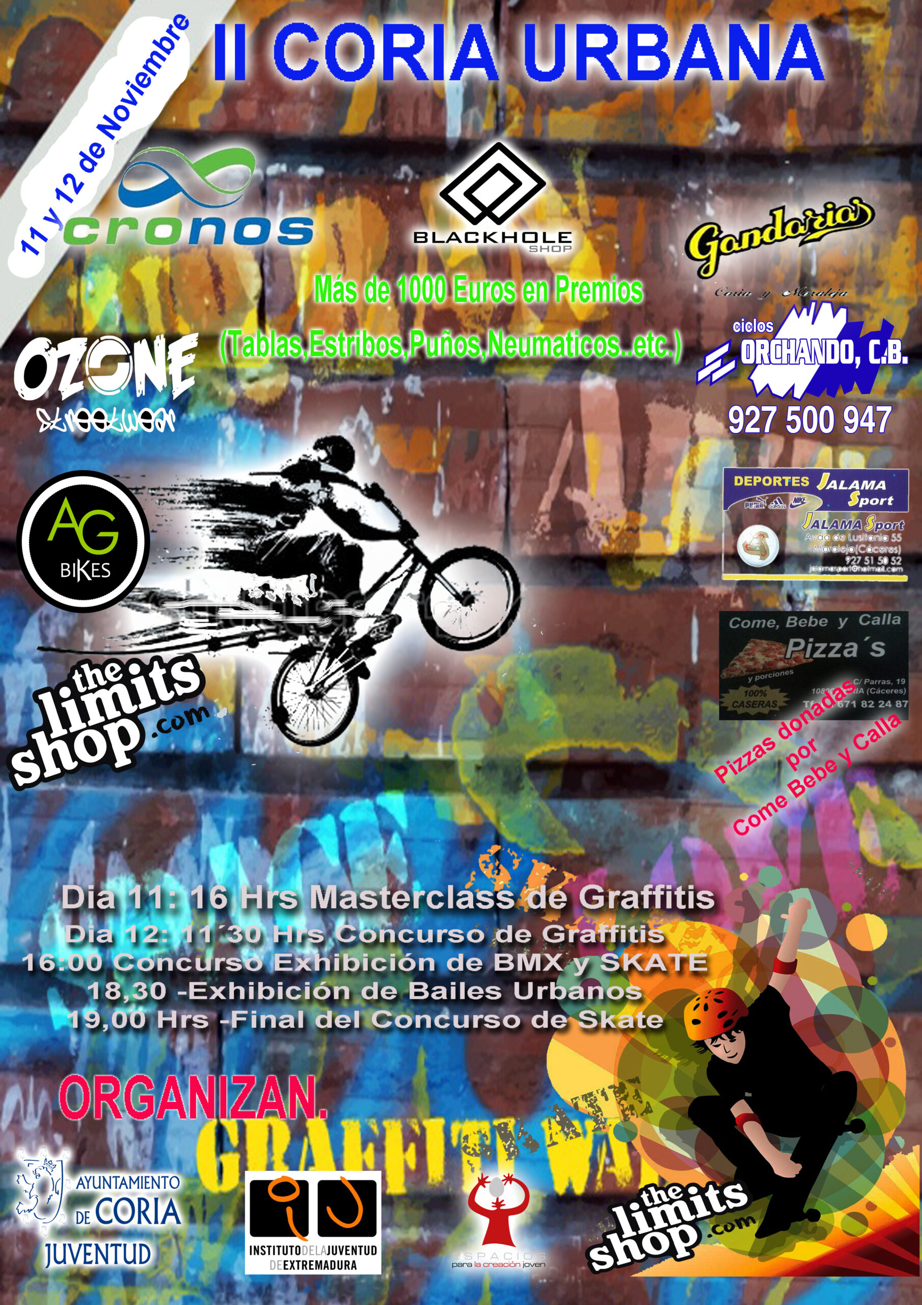 El Ayuntamiento de Coria junto al Espacio de Creacción Joven organiza un Concurso de Graffiti y otro de Deportes Urbanos