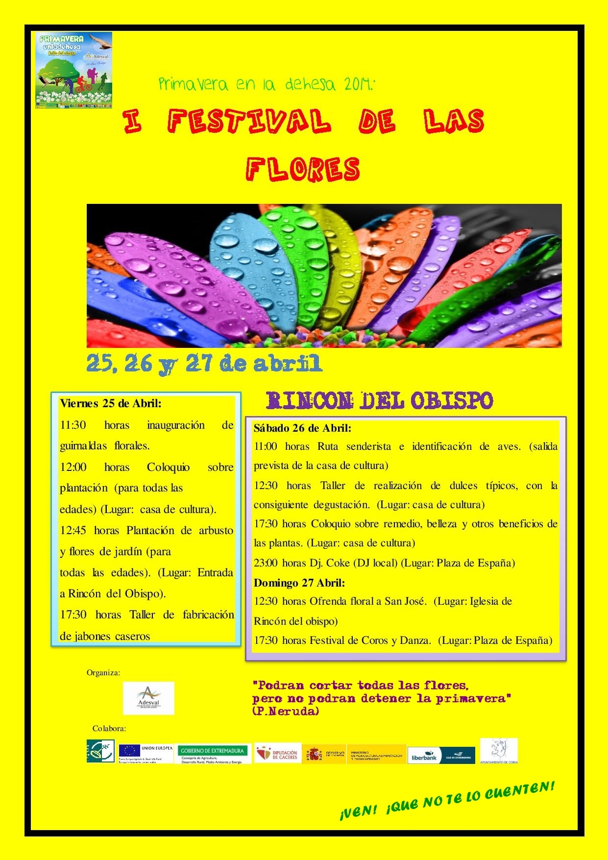 Este viernes se inaugura el Festival de las Flores de 2014 en Rincón del Obispo