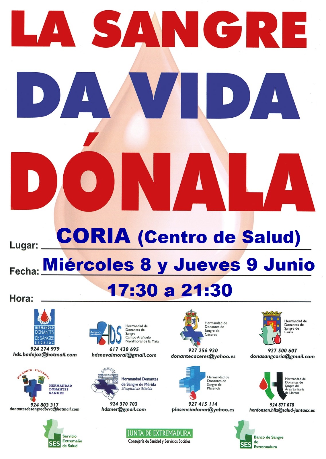 Colectas de sangre en Coria