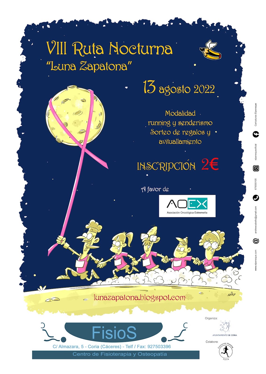 La VIII Ruta Nocturna «Luna Zapatona» se celebrará el sábado 13 de agosto