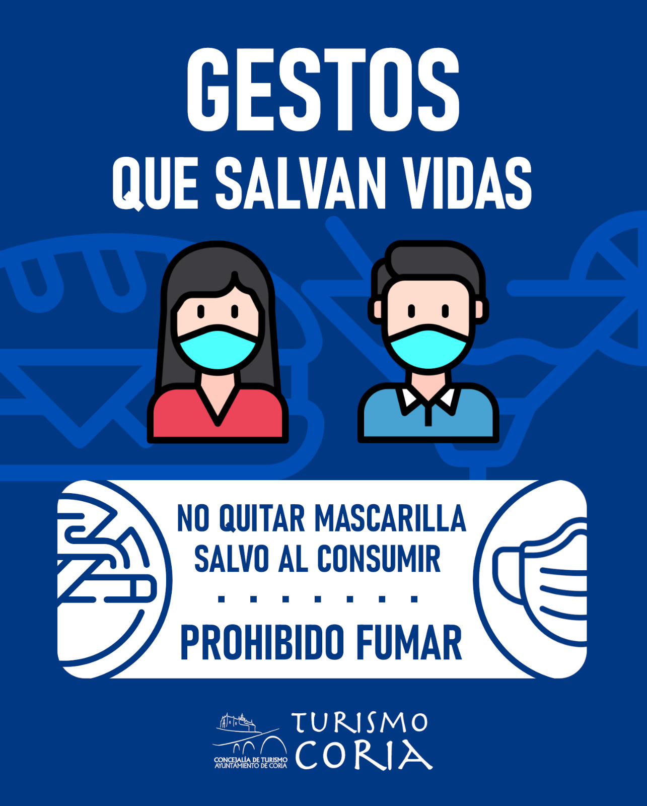 Campaña para concienciar sobre el uso obligatorio de mascarillas en los establecimientos hosteleros