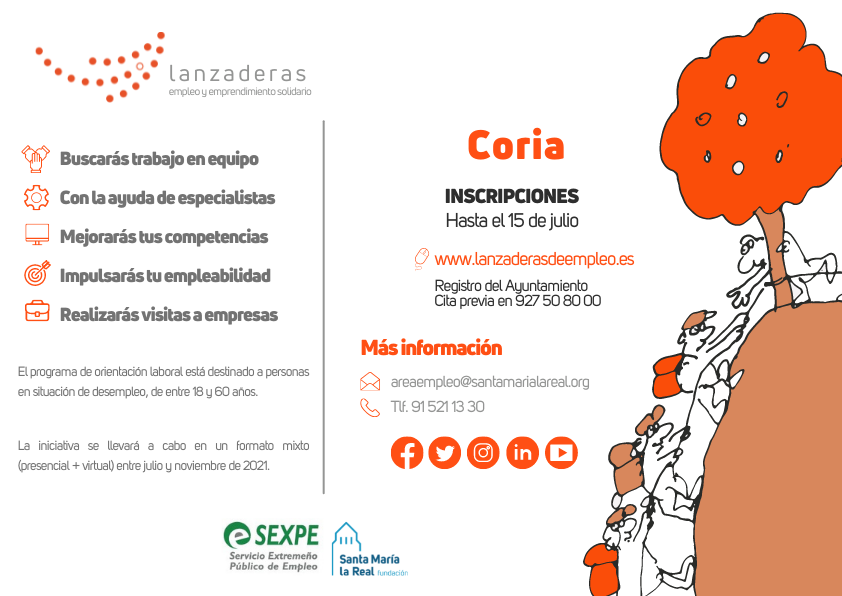 Ampliado el plazo de inscripción para la Lanzadera de Empleo de Coria hasta el 15 de julio
