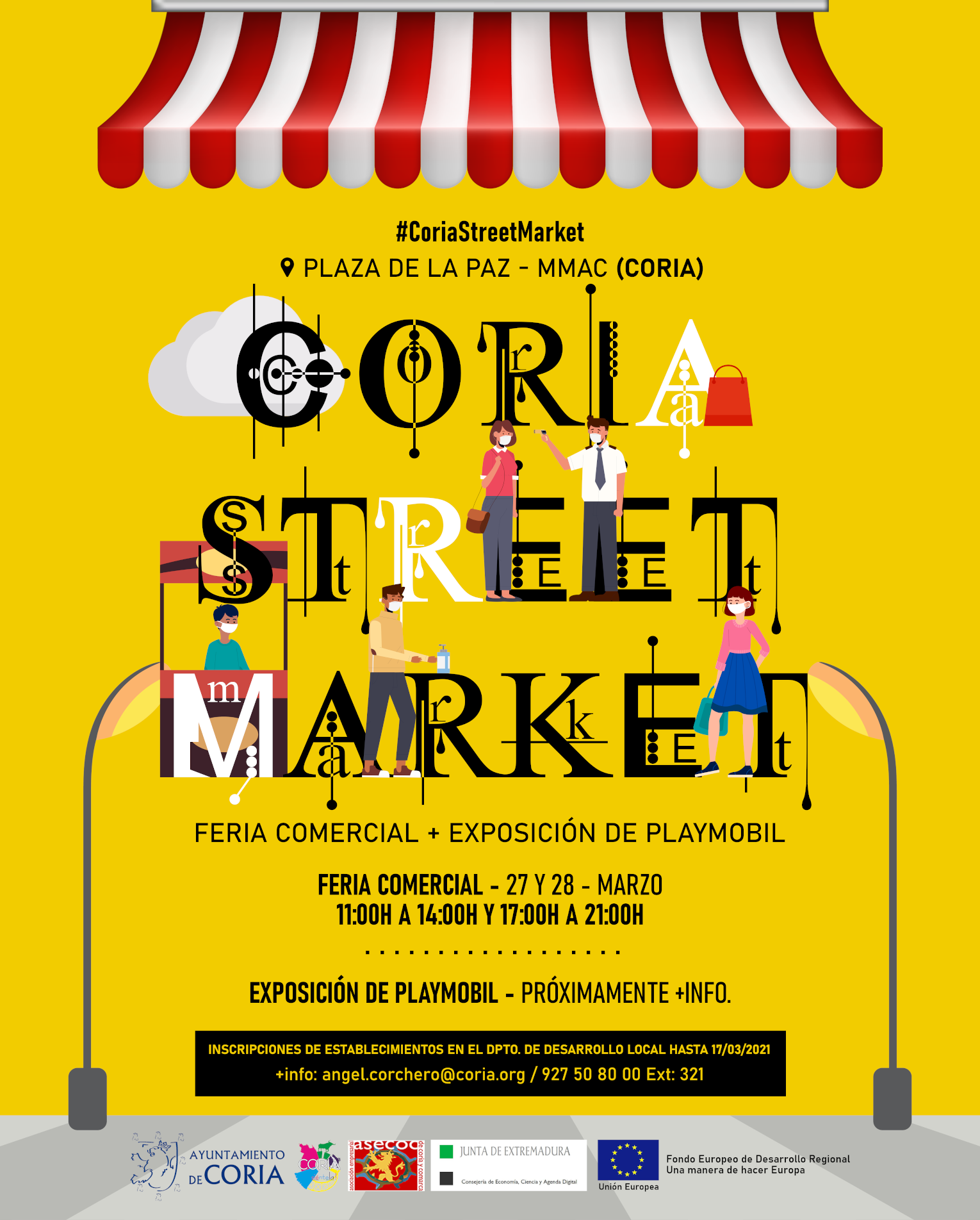 El Ayuntamiento de Coria anima al comercio a participar en la I Feria «Coria Street Market»