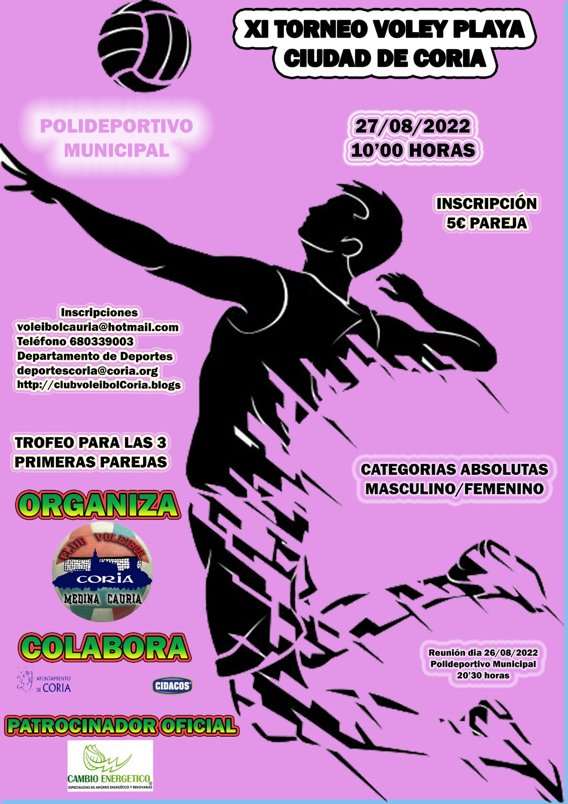 Este sábado día 27 se celebrará XI Torneo de Voley-Playa “Ciudad de Coria”