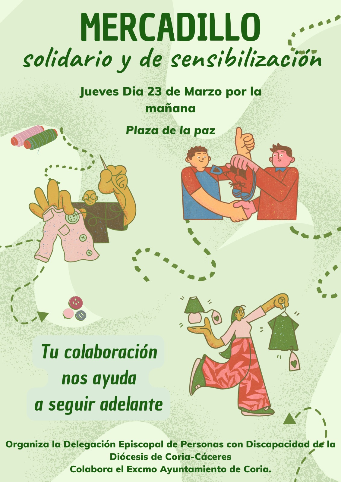El Ayuntamiento de Coria colabora en el Mercado Solidario y de Sensibilización en Coria de la Delegación Episcopal de Personas con Discapacidad de la Diócesis de Coria-Cáceres