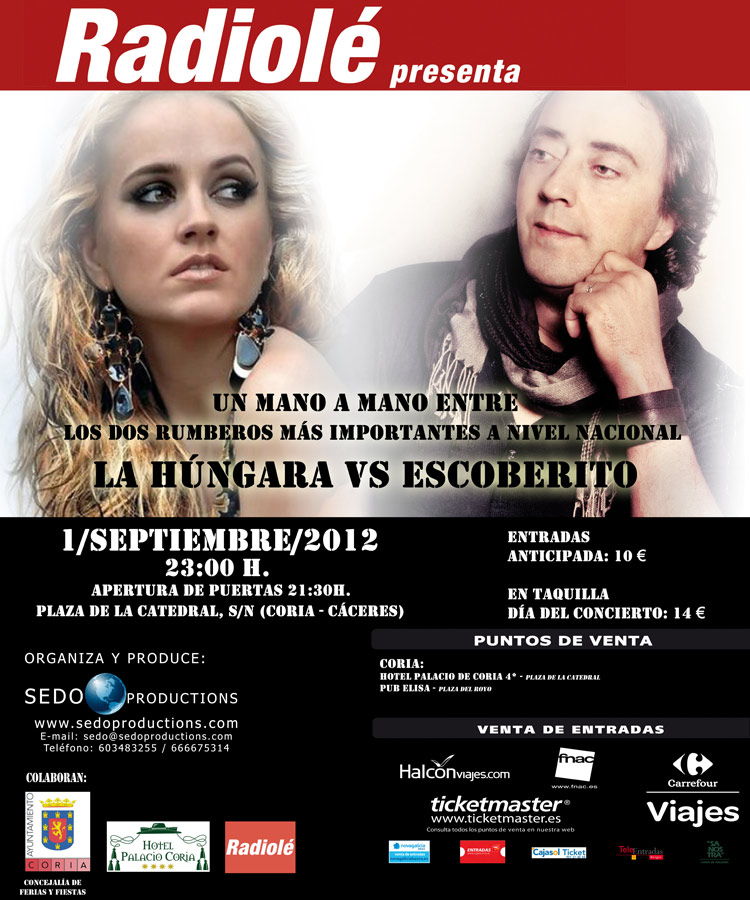 En concierto un mano a mano entre Escoberito y la Húngara el próximo 1 de septiembre en Coria