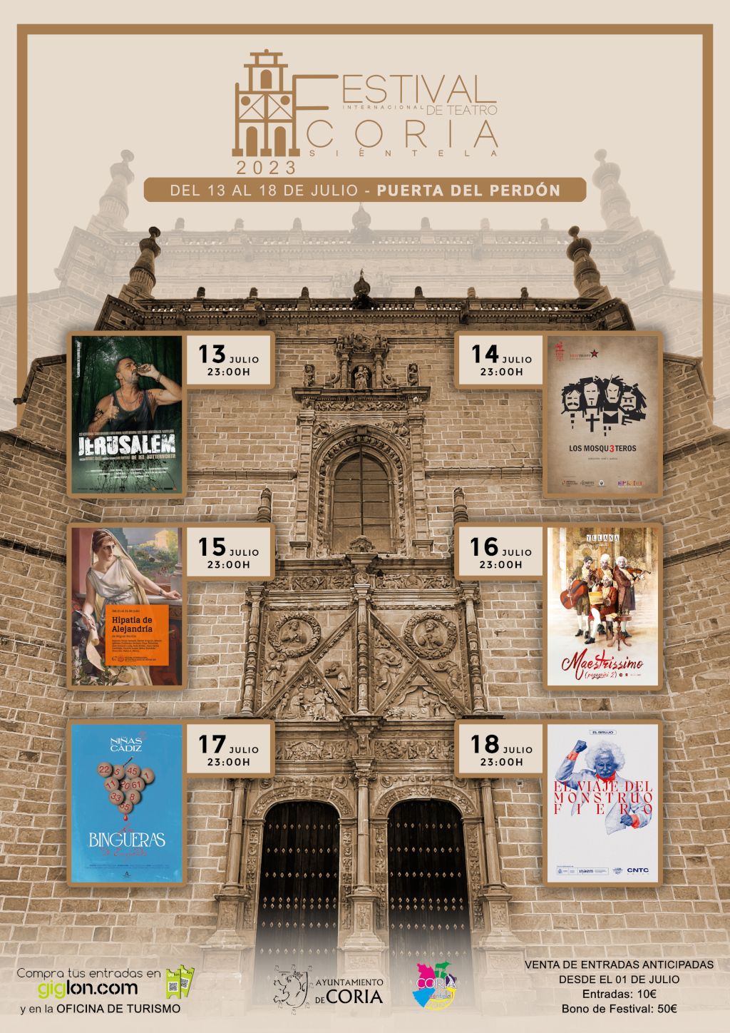 El 1 de julio comienza la venta anticipada de entradas para el Festival Internacional de Teatro “Coria Siéntela” que se celebrará del 13 al 18 de julio