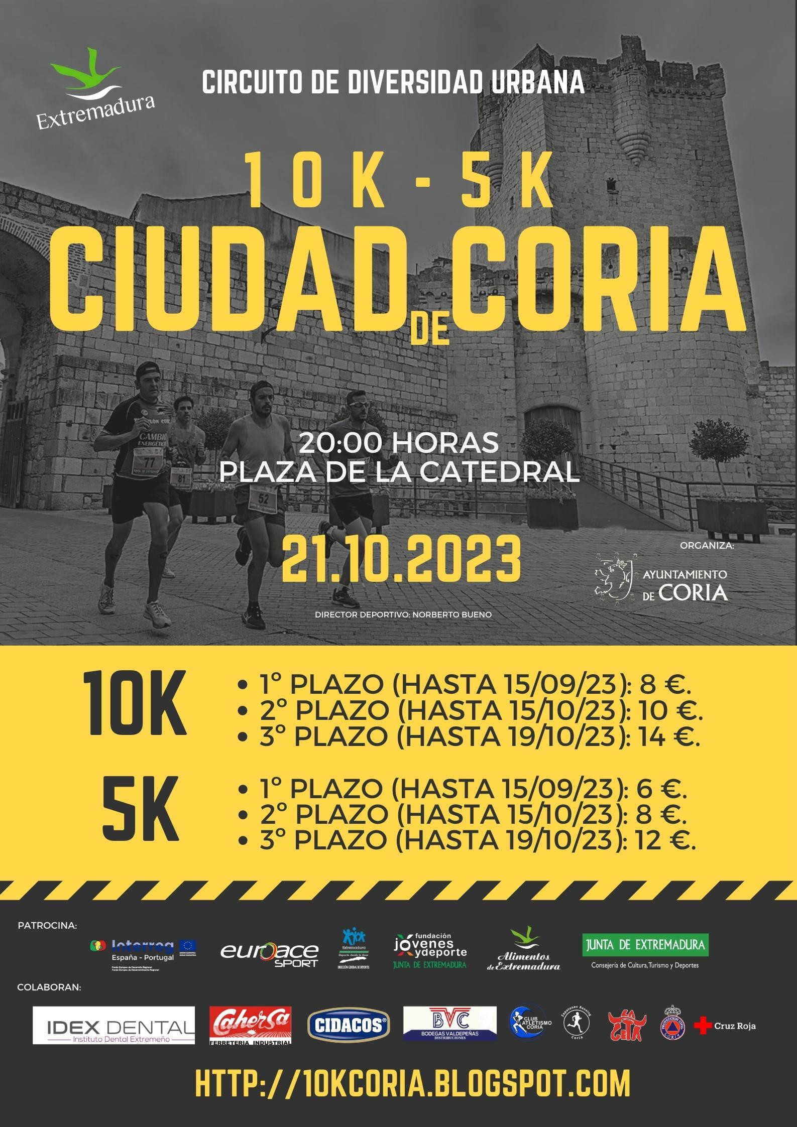 El Ayuntamiento organiza la I carrera nocturna 10K y 5K “Ciudad de Coria” para el 21 de octubre de 2023