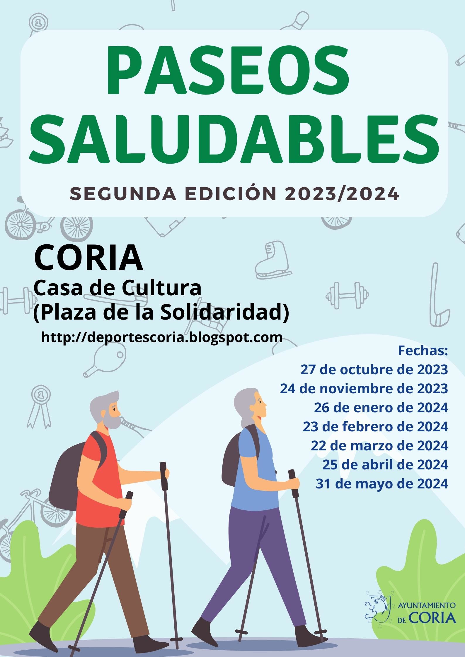 Octubre recibirá la 2ª edición de los Paseos Saludables en Coria desde el día 27 al 31 de mayo de 2024