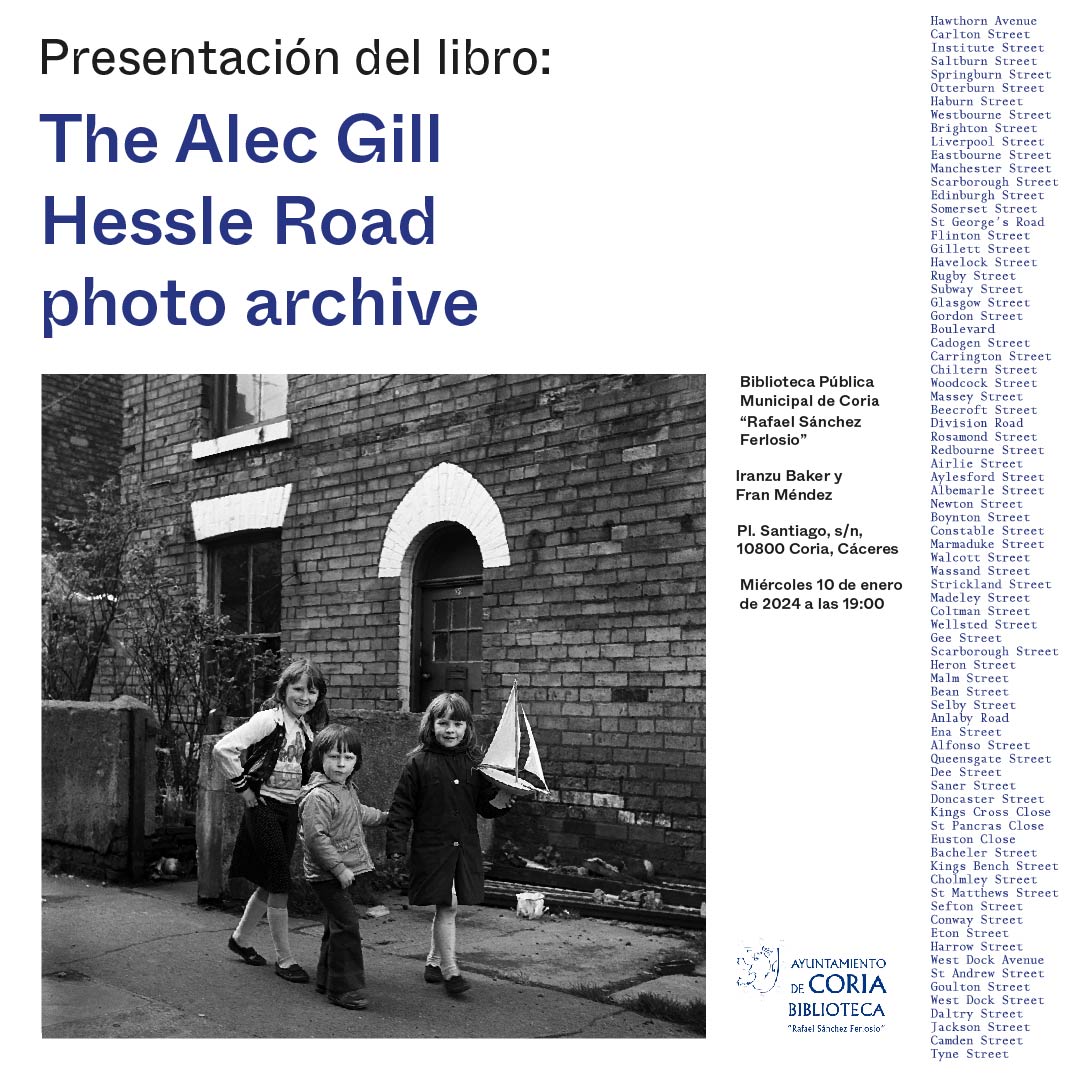 La biblioteca presentará el foto-libro “The Alec Gill Hessle Road photo archive” del diseñador cauriense Fran Méndez y escrito por Irazu Baker