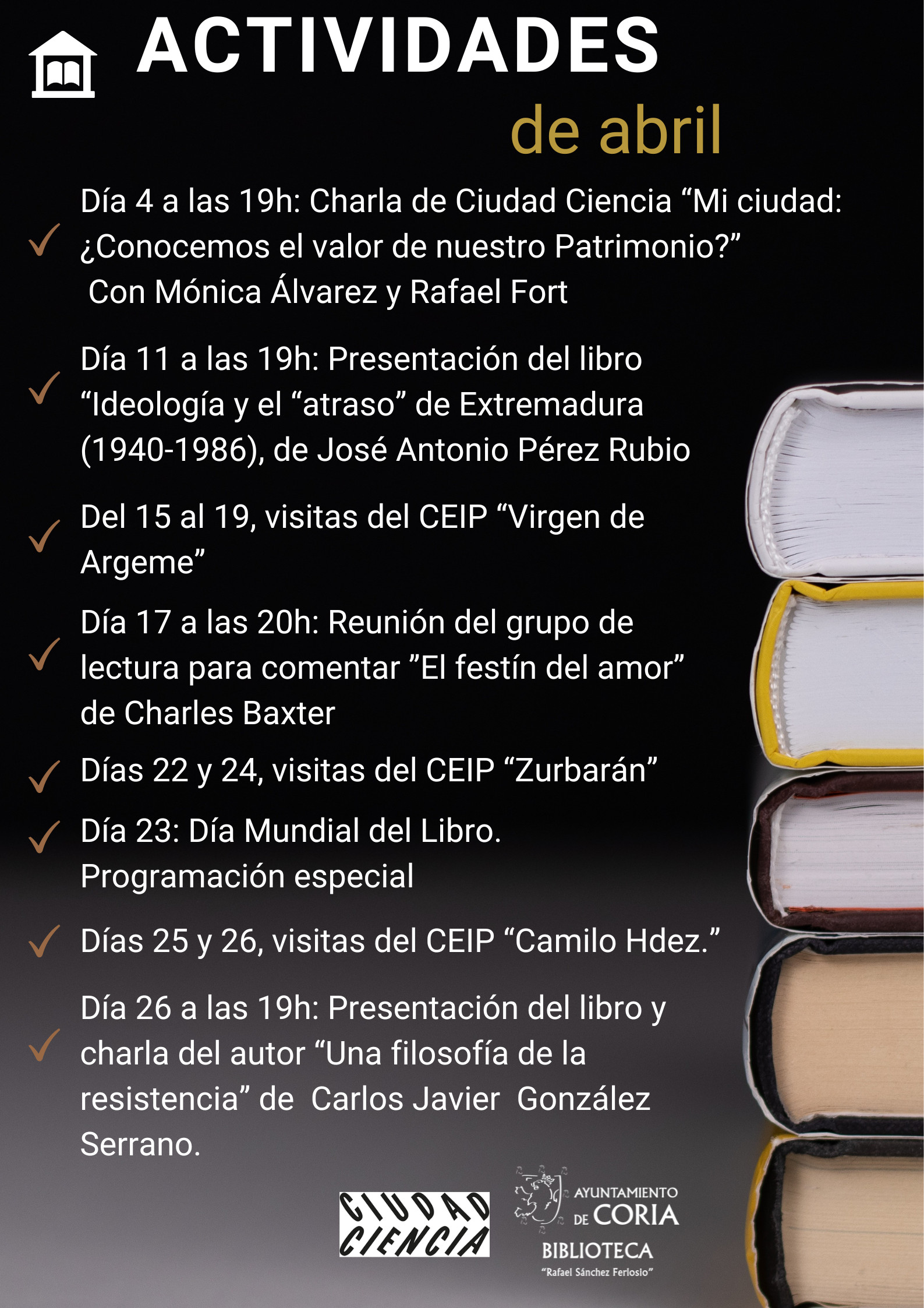 La Biblioteca Municipal de Coria prepara el mes de abril con actividades para todos los públicos