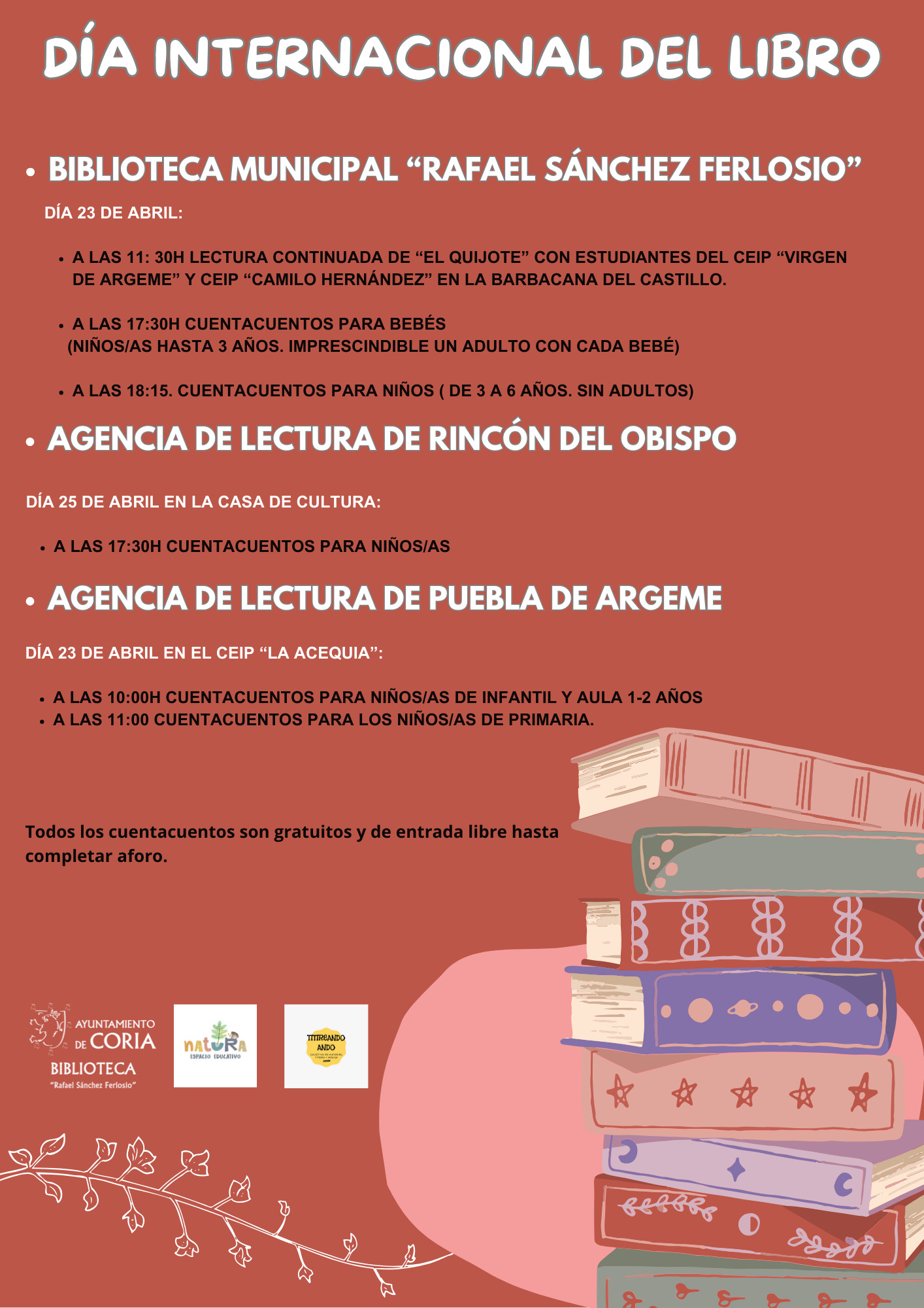Los niños serán los protagonistas en el Día Internacional del Libro en Coria
