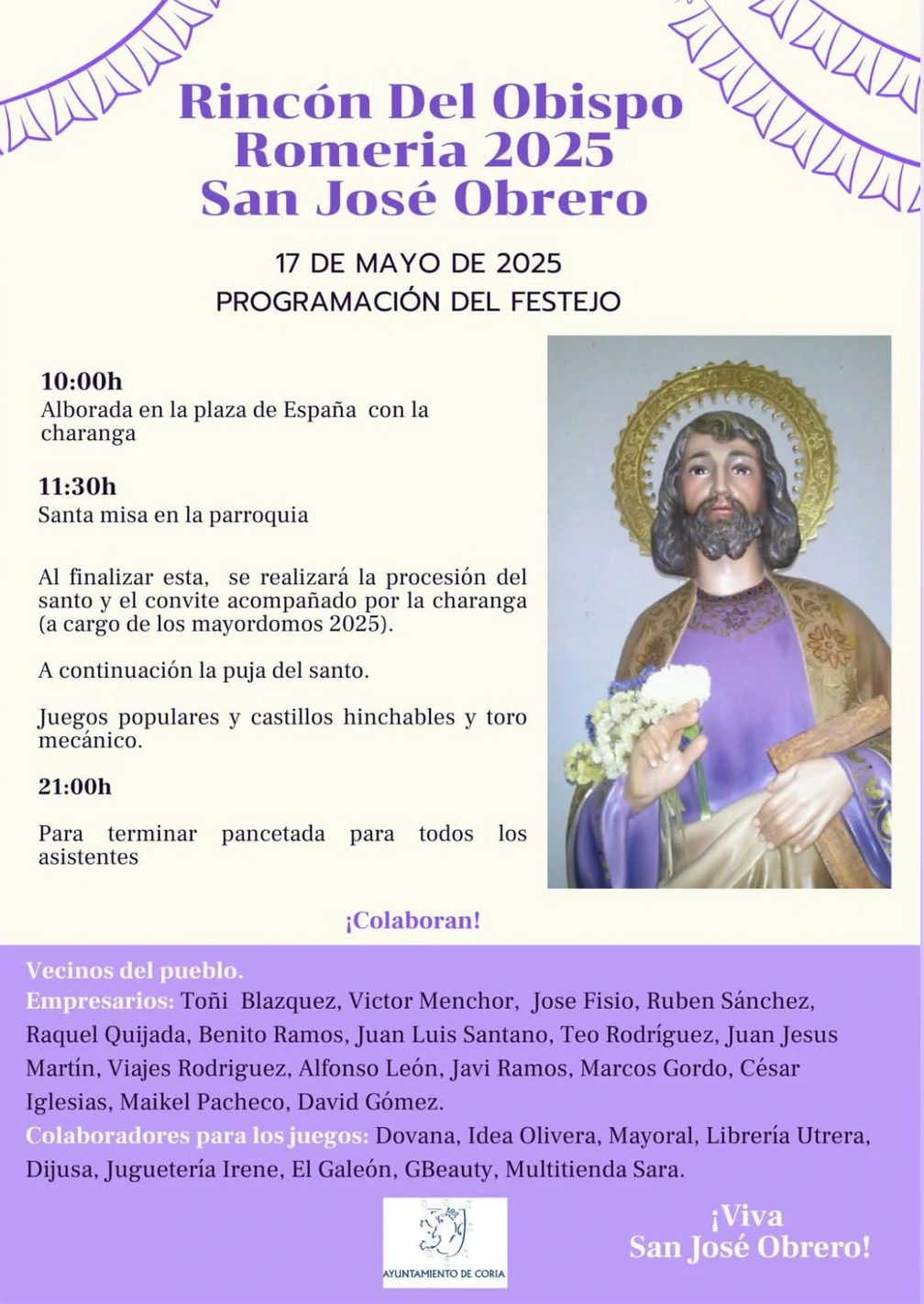 Romería de Rincón del Obispo 2025 – San José Obrero