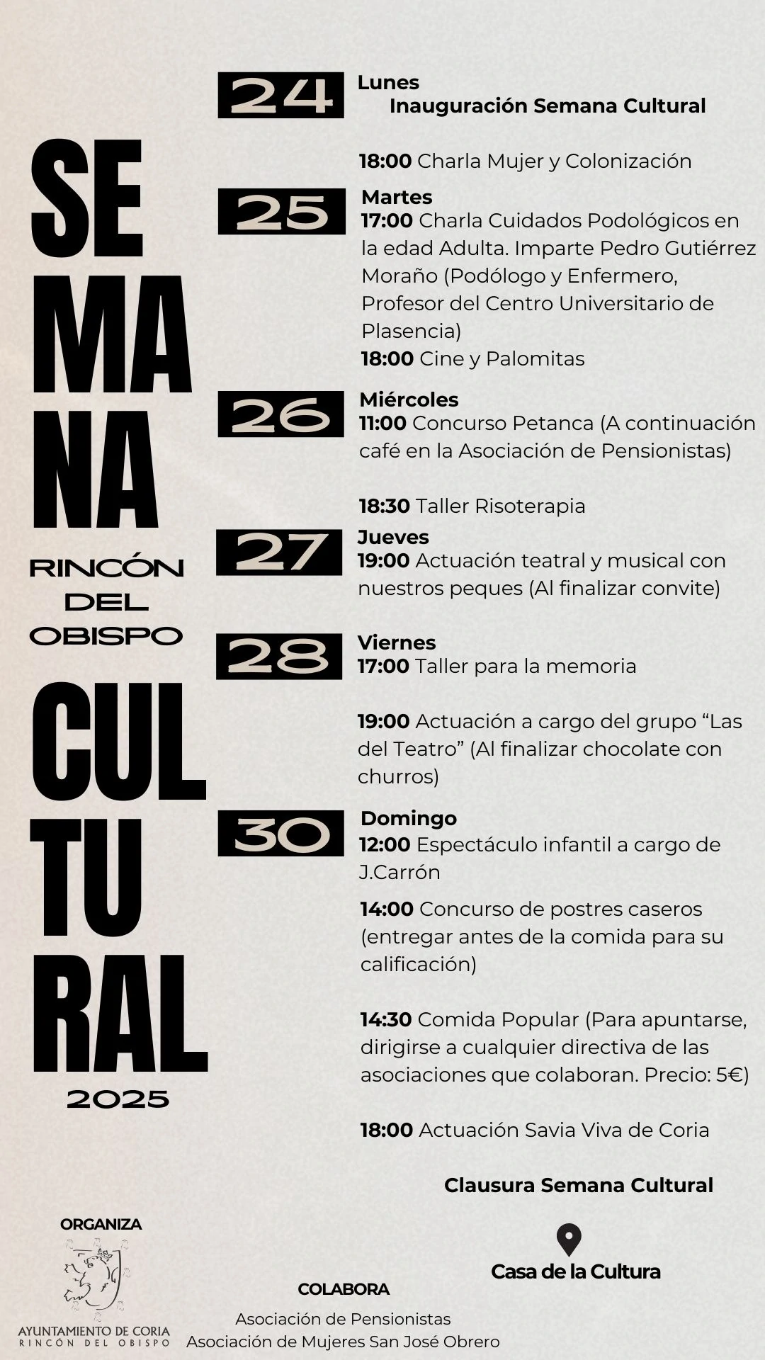 Semana Cultural de Rincón del Obispo de 2025