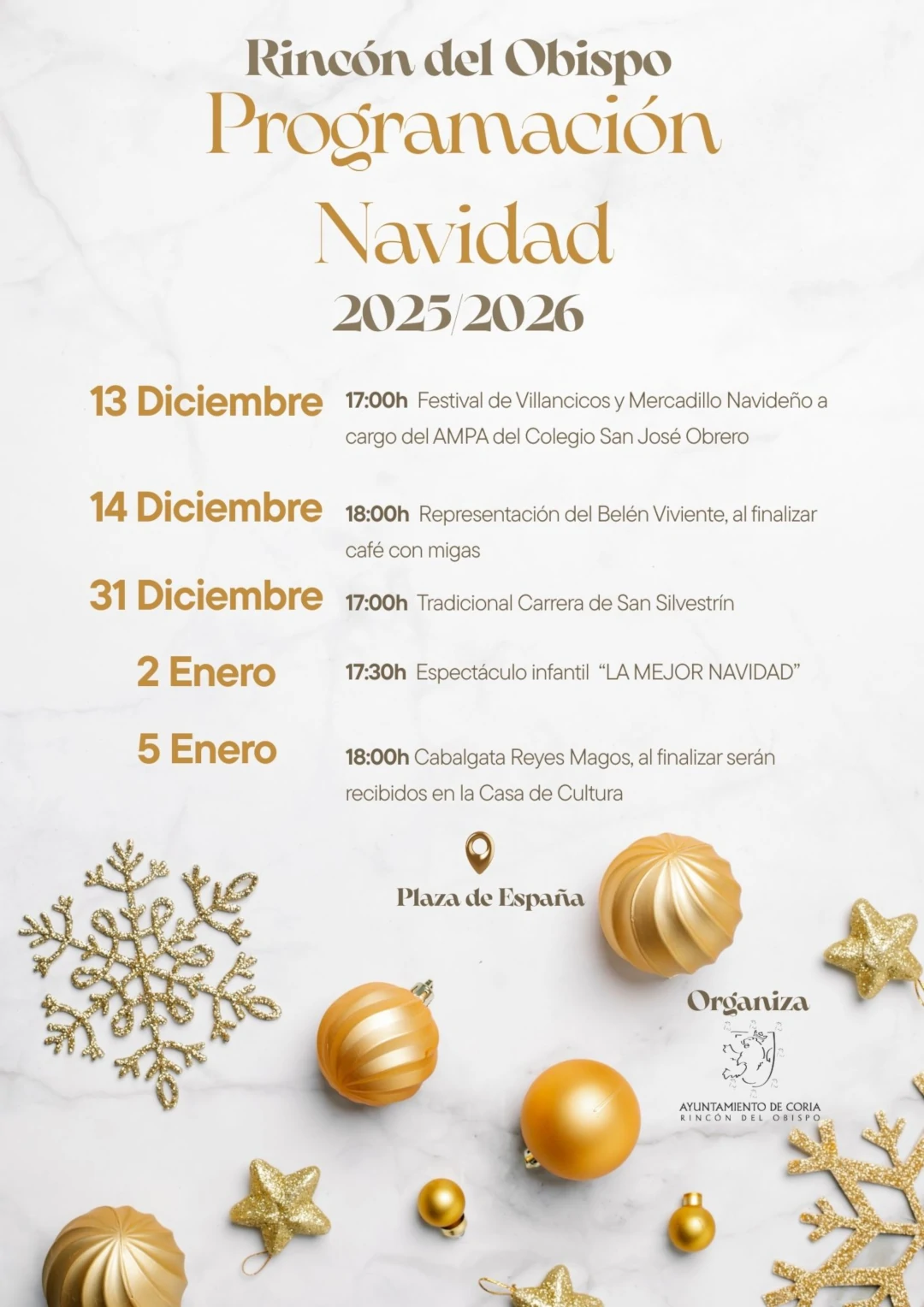 Programación Navidad 2025/2026 en Rincón del Obispo