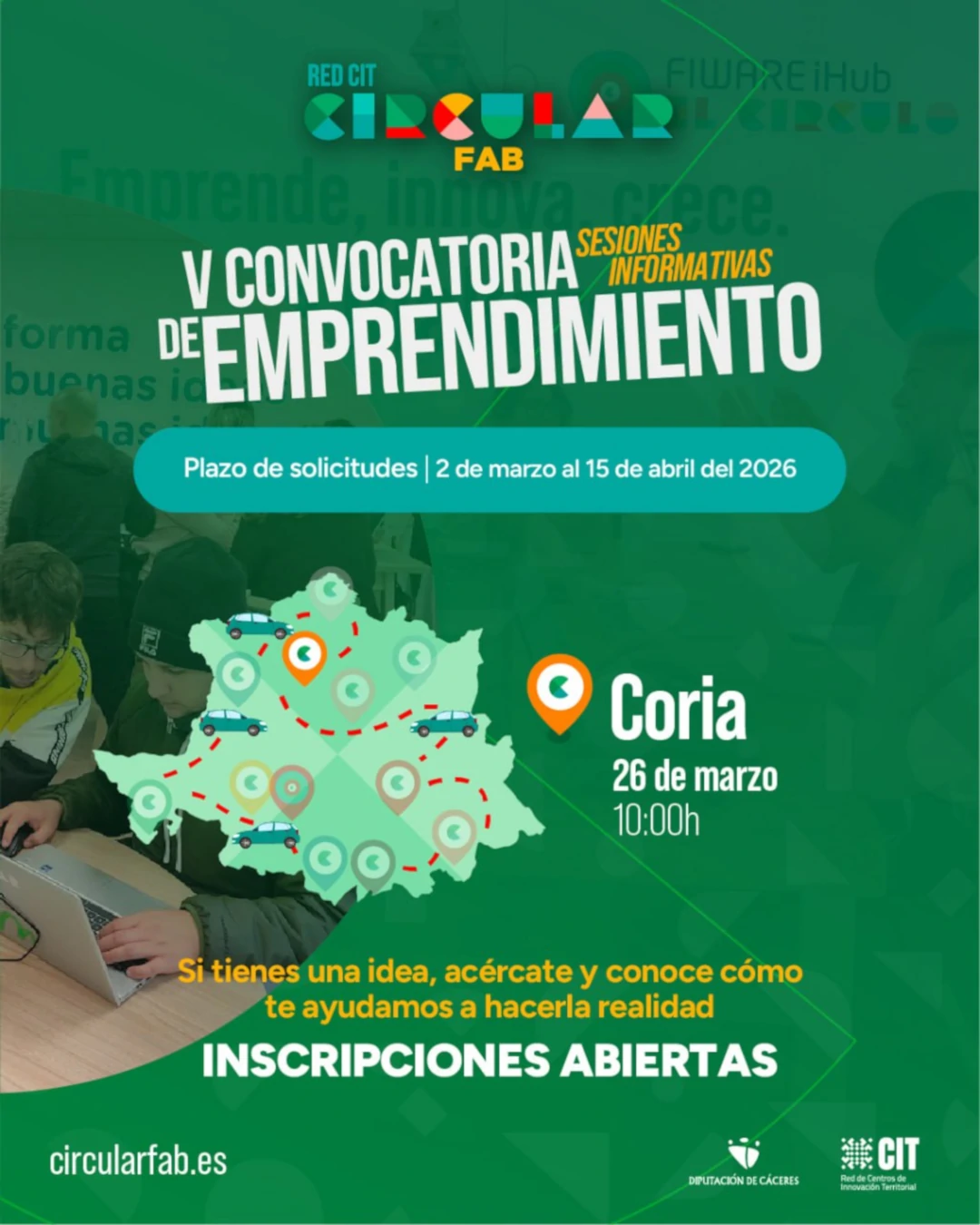 Roadshow de Emprendimiento en el Circular Fab de Coria